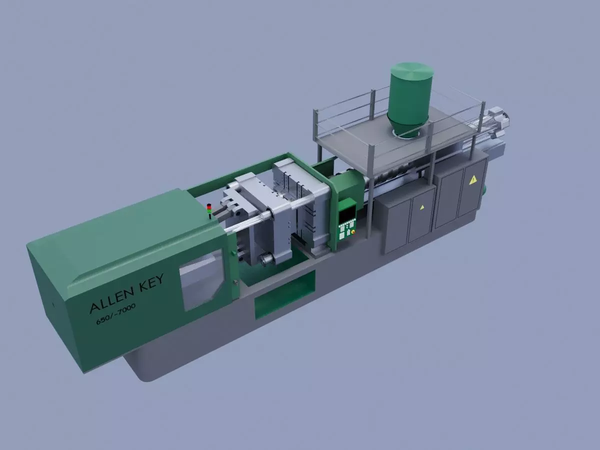 Injection molding machine equipment 3D model_0