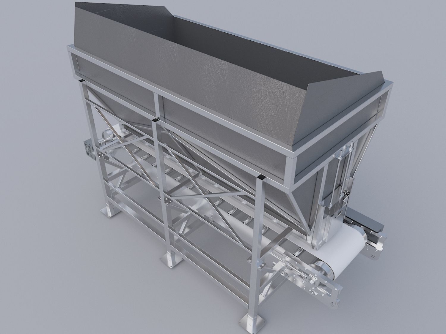 Conveyor belt with hopper 3D model_1