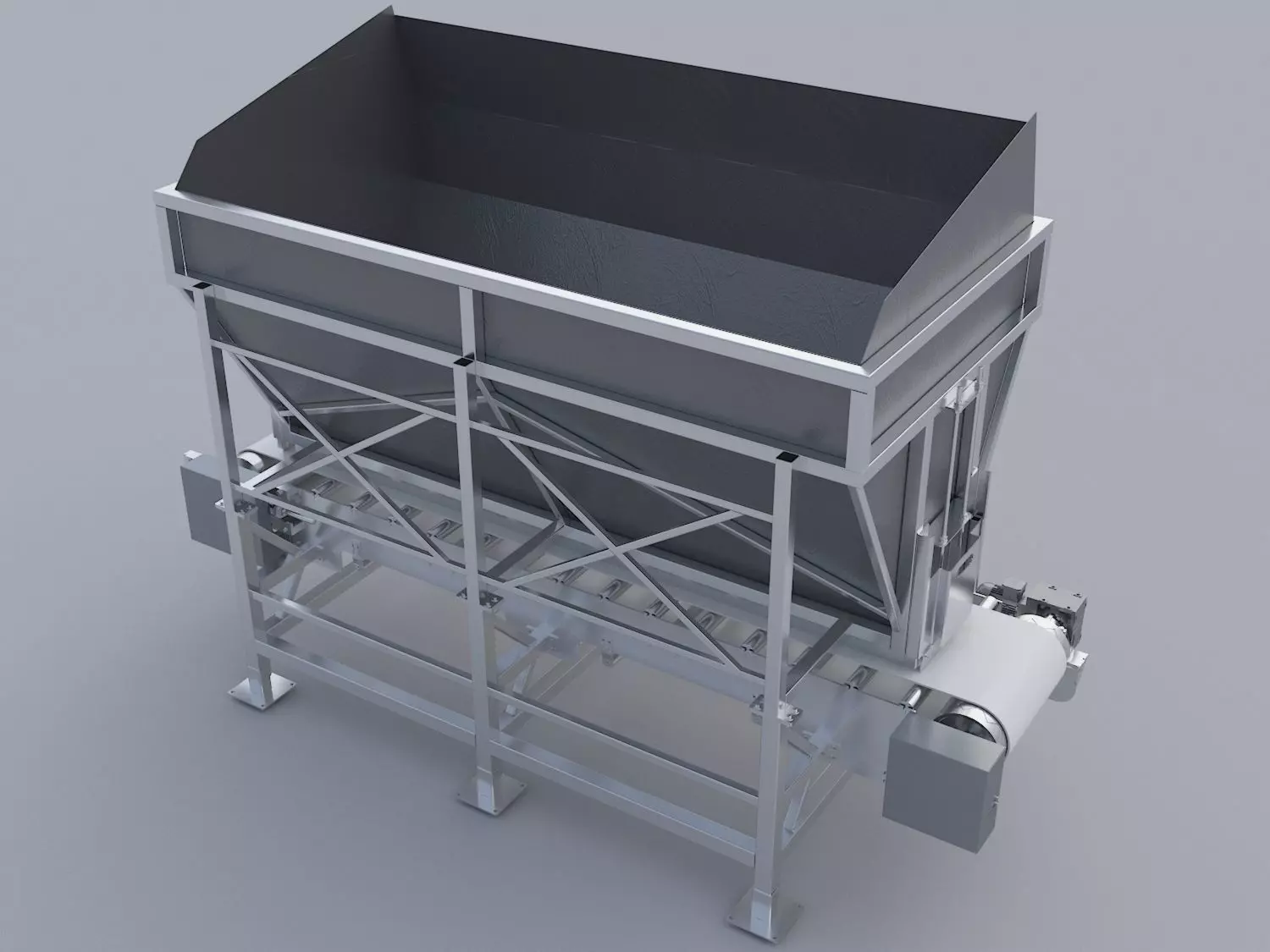 Conveyor belt with hopper 3D model_0