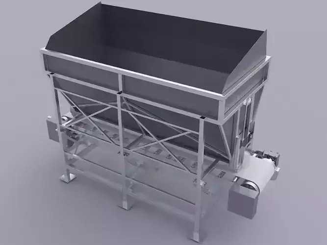 Conveyor belt with hopper