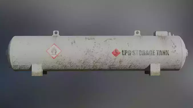 Industrial liquid petroleum gas storage tank 3D model