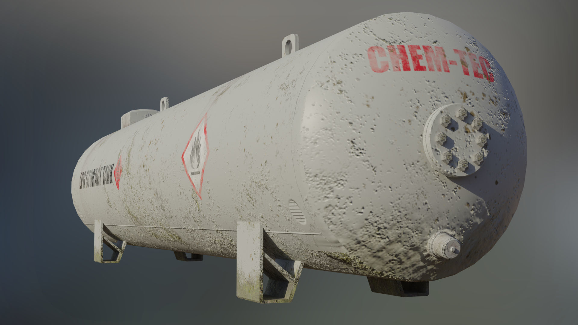 Industrial liquid petroleum gas storage tank 3D model_2