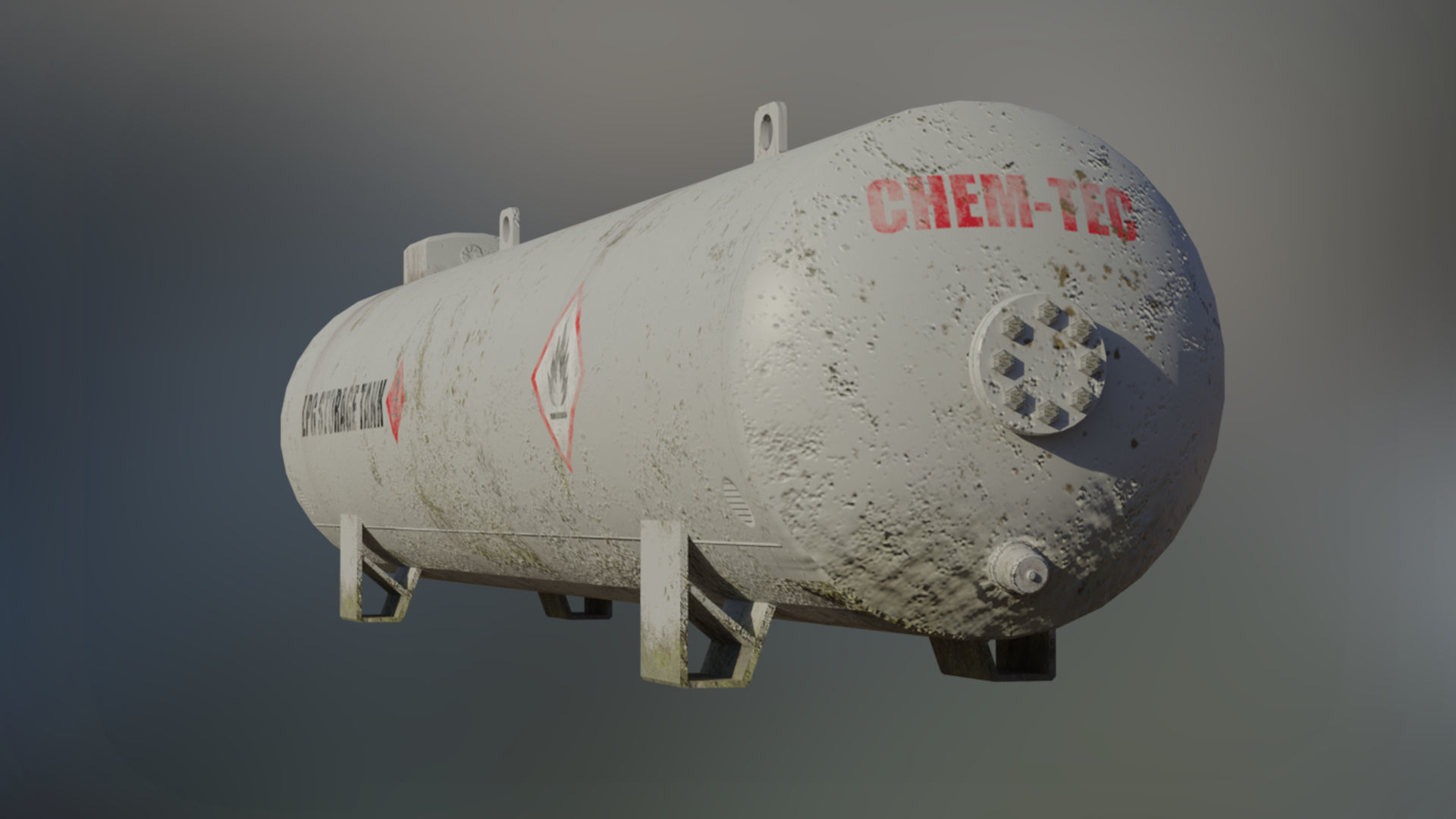 Industrial liquid petroleum gas storage tank 3D model_6