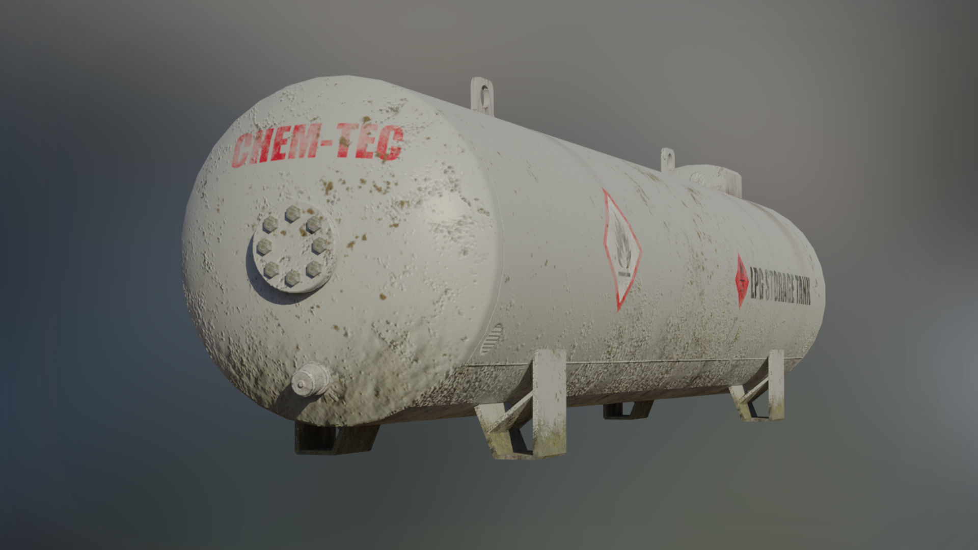 Industrial liquid petroleum gas storage tank 3D model_5