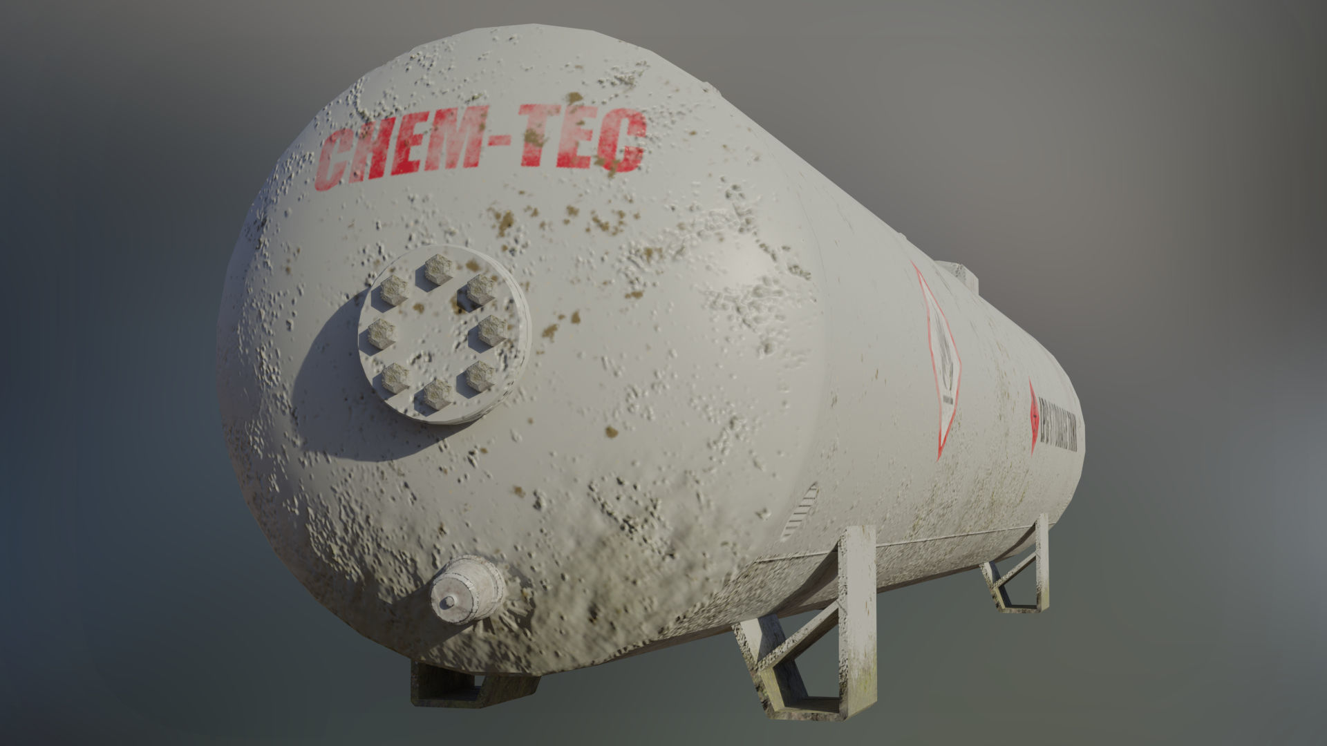 Industrial liquid petroleum gas storage tank 3D model_3