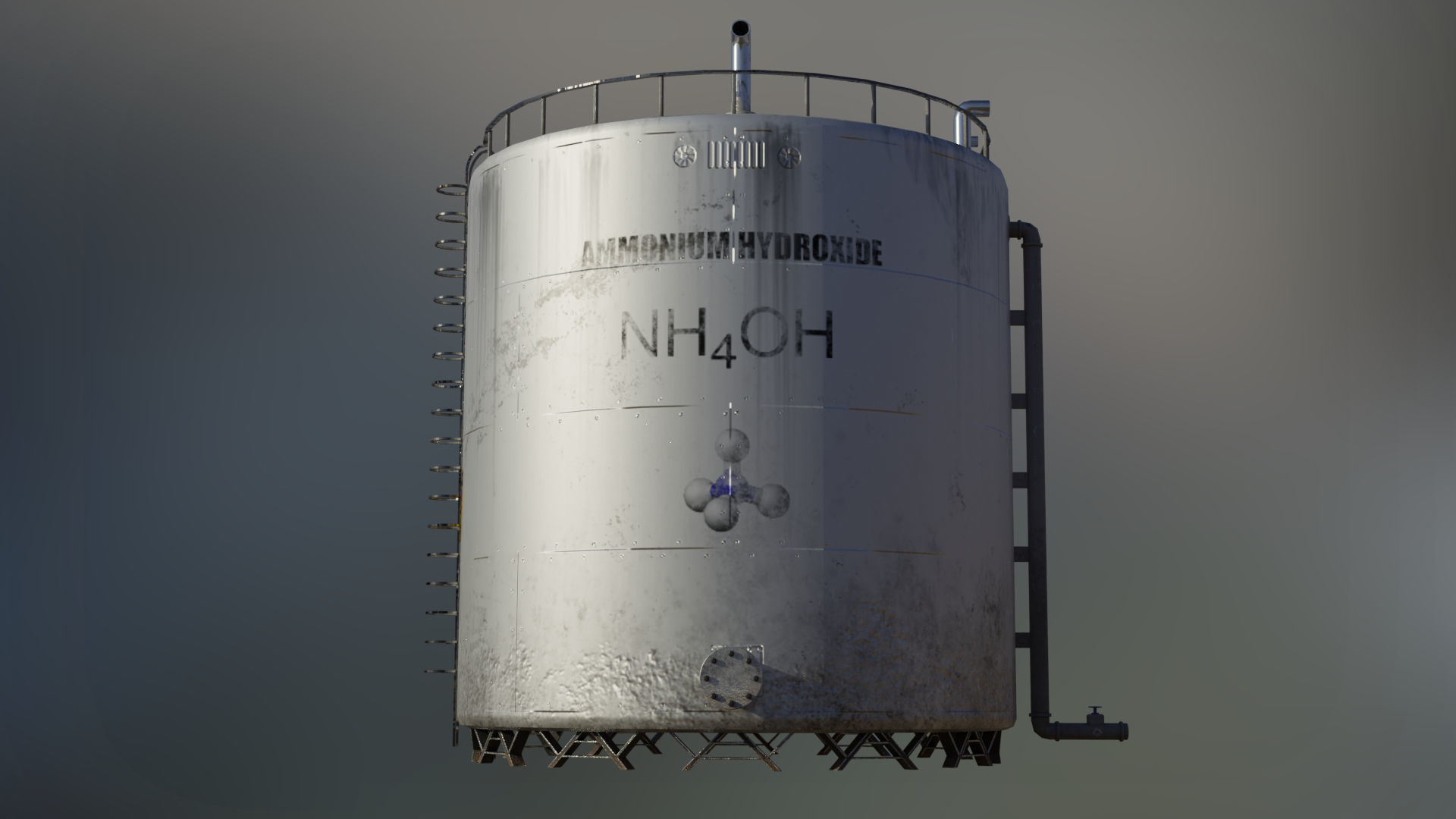 Large industrial ammonia storage tank 3D model_1