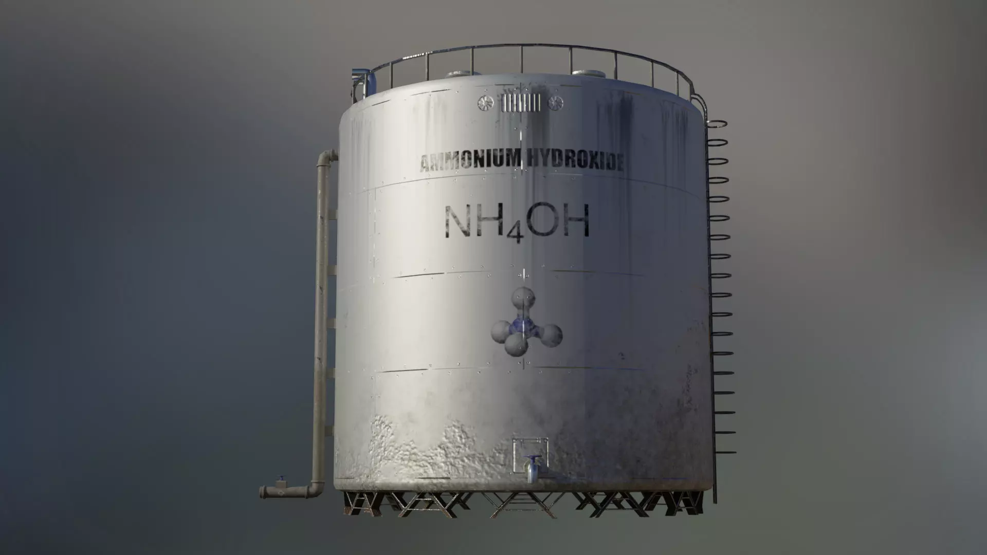 Large industrial ammonia storage tank 3D model_0