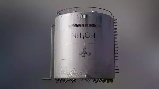 Large industrial ammonia storage tank 3D model
