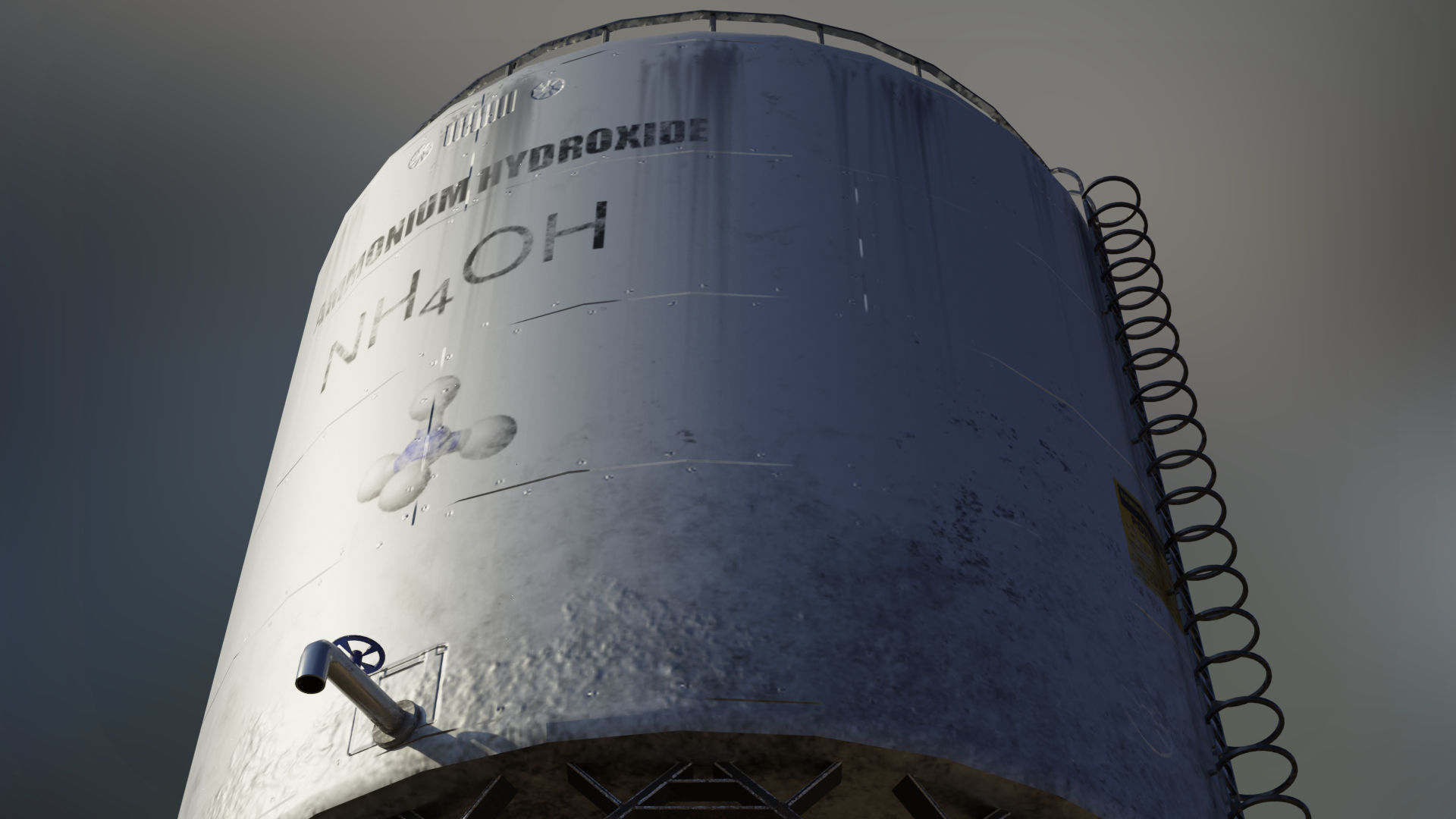 Large industrial ammonia storage tank 3D model_2