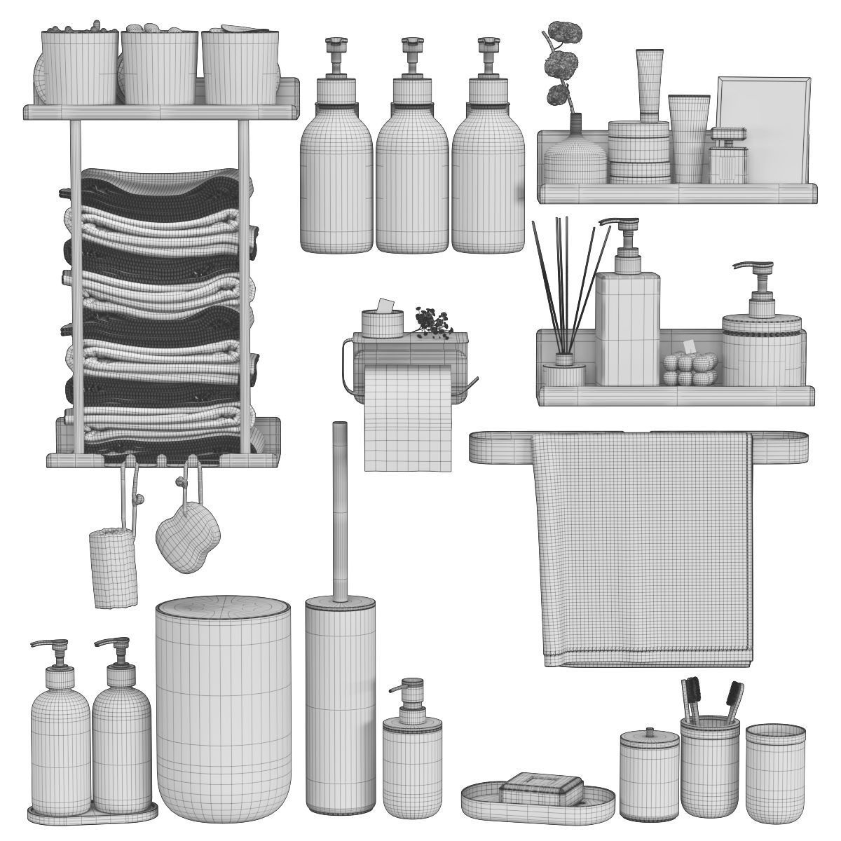 bathroom set 03 3D model_5