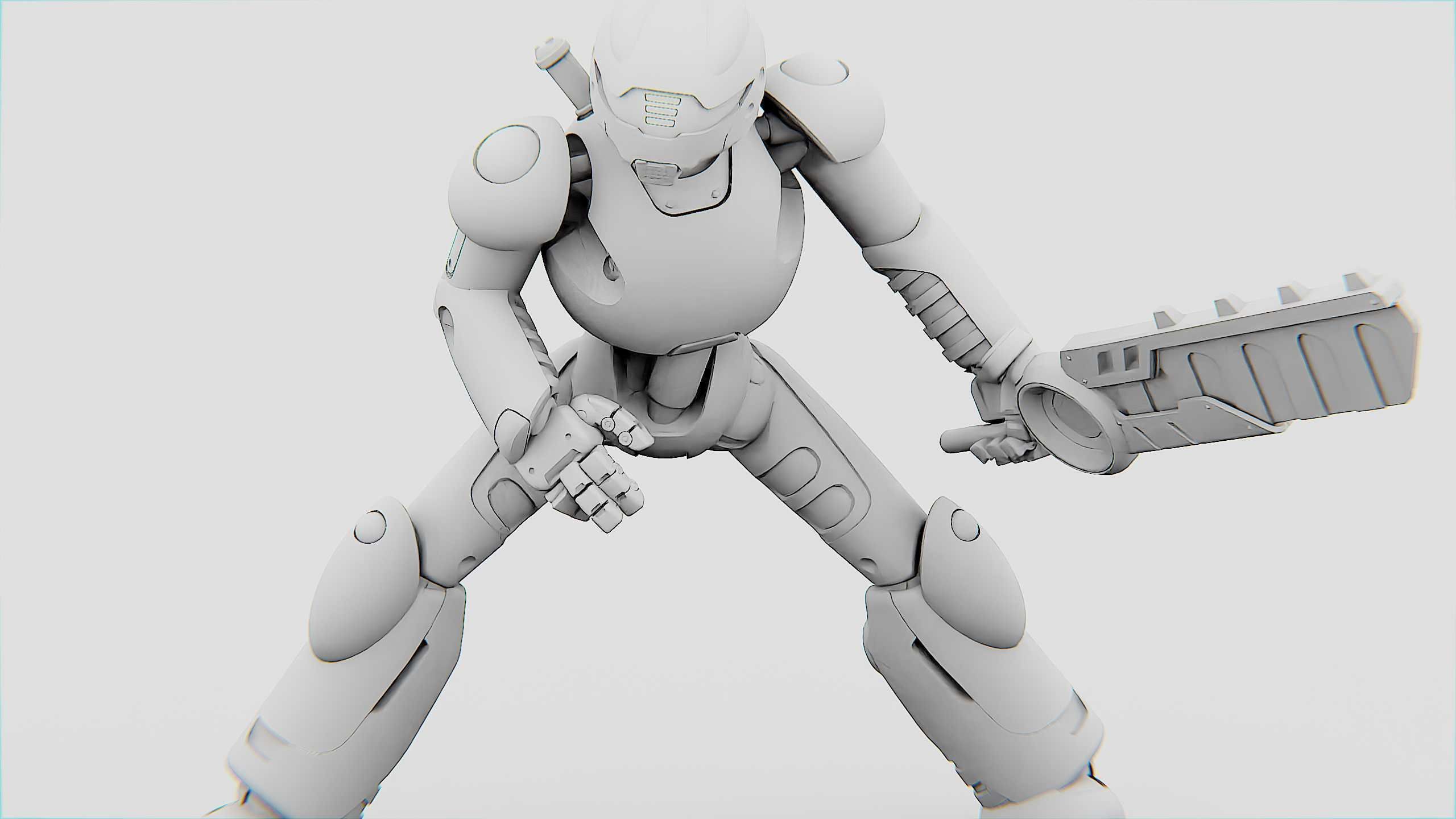 BATTLE DROID ZHOUMI  Rigged for Unreal Engine - Unity - MIXAMO  3D model_35