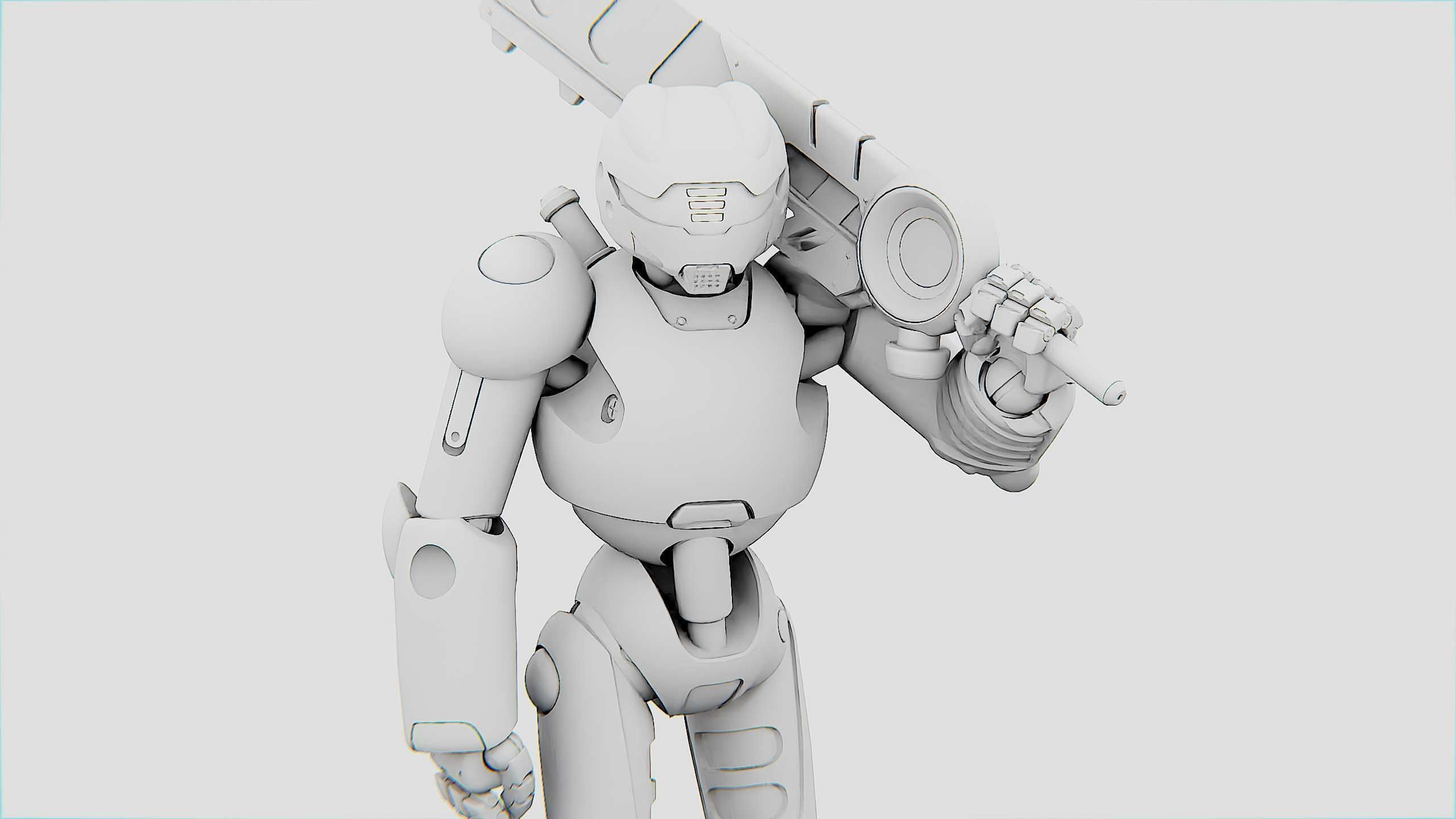 BATTLE DROID ZHOUMI  Rigged for Unreal Engine - Unity - MIXAMO  3D model_32