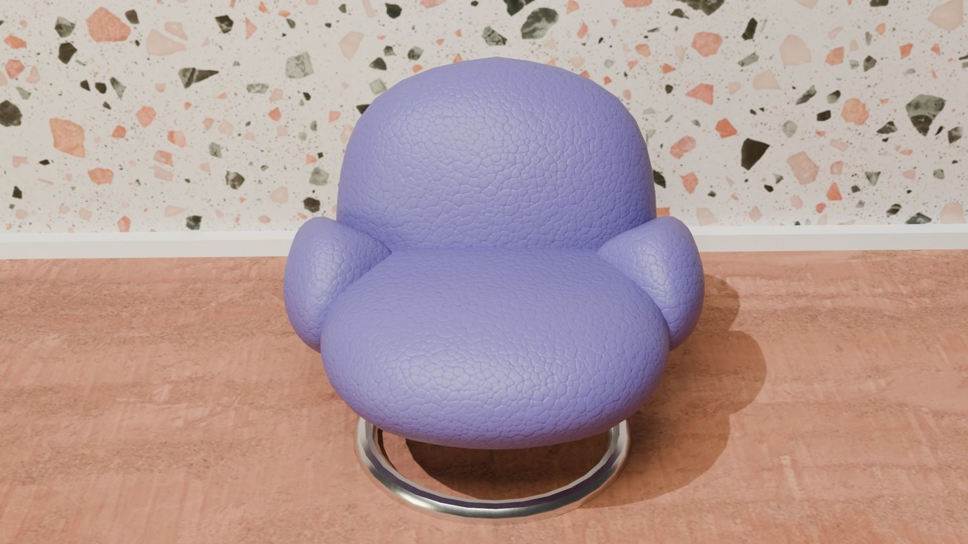 Modern Sofa Armchair Low-poly 3D model_1