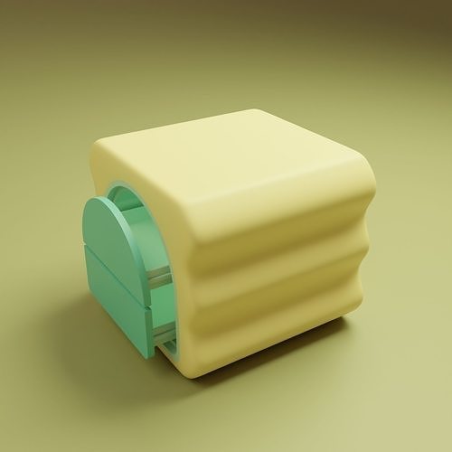 Stylized Bed Side Box 3D model CGTrader
