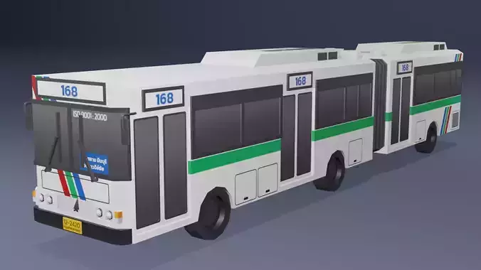 BMTA Articulated bus Low poly v01 Low-poly 3D model