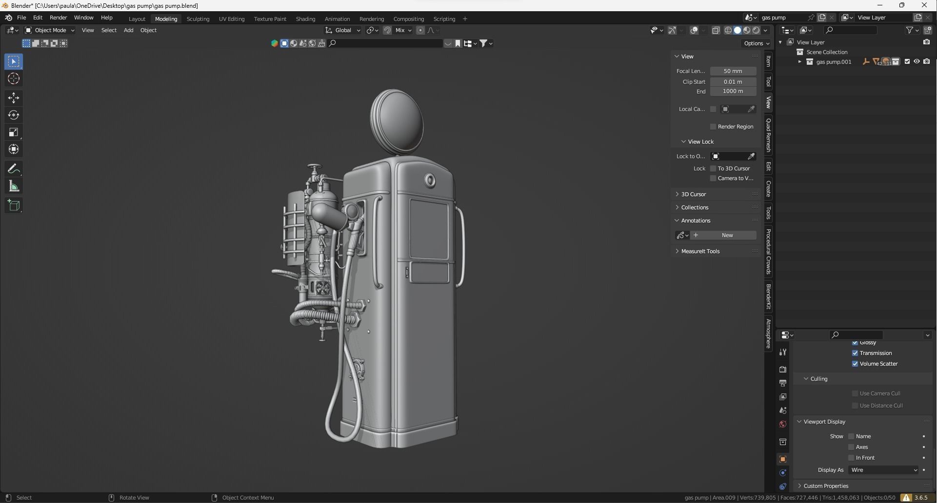 Texaco Gas pump 3D model_5