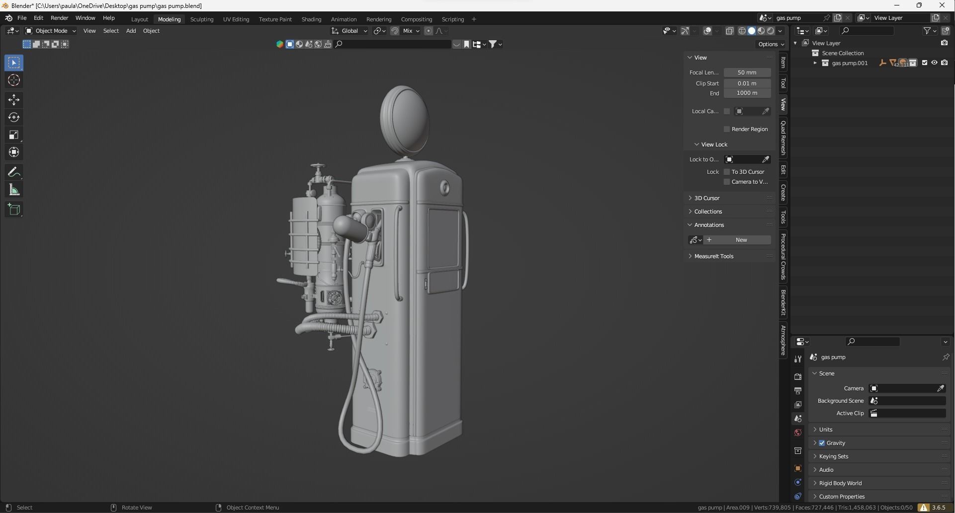 Texaco Gas pump 3D model_2