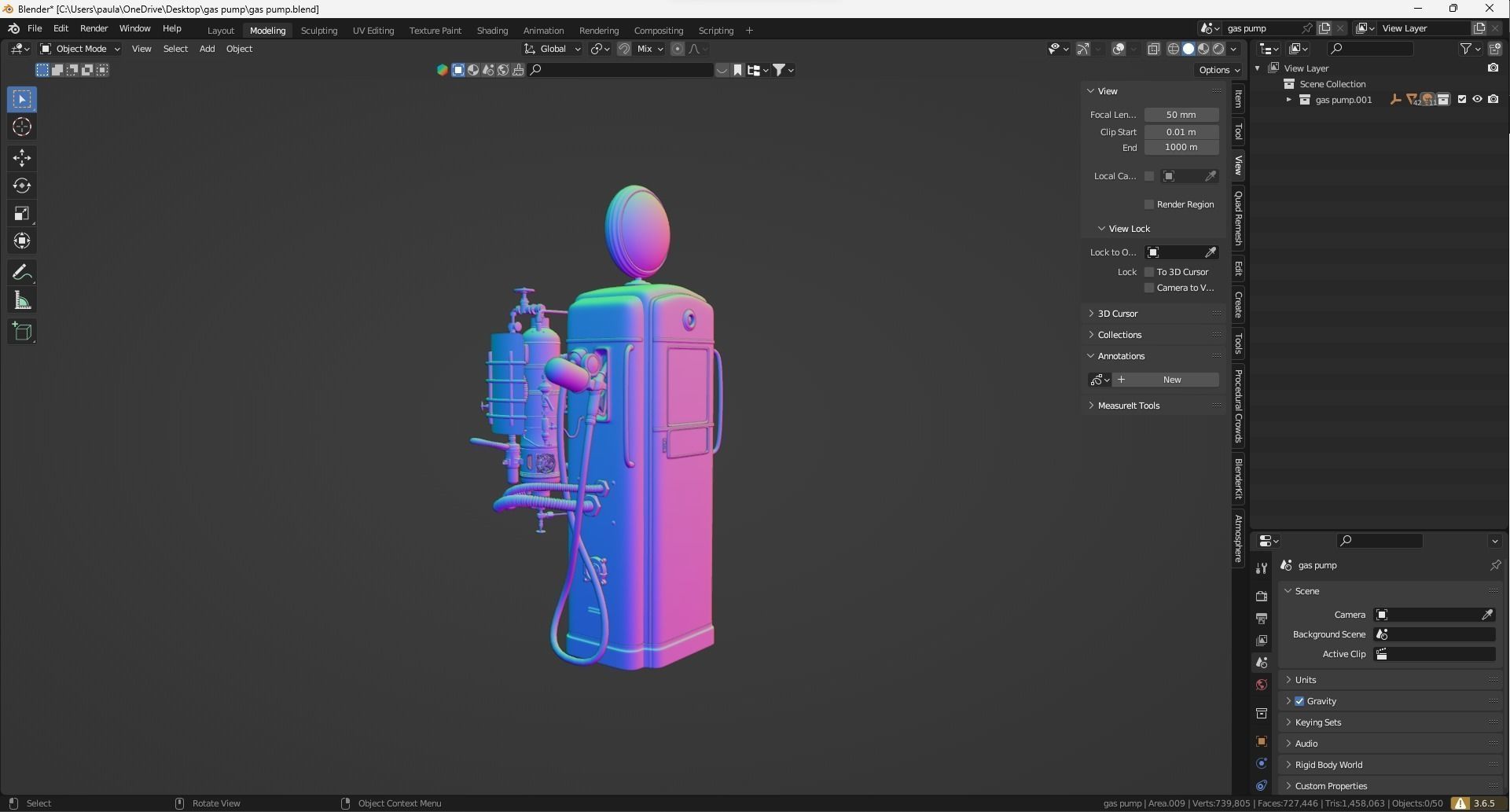 Texaco Gas pump 3D model_3