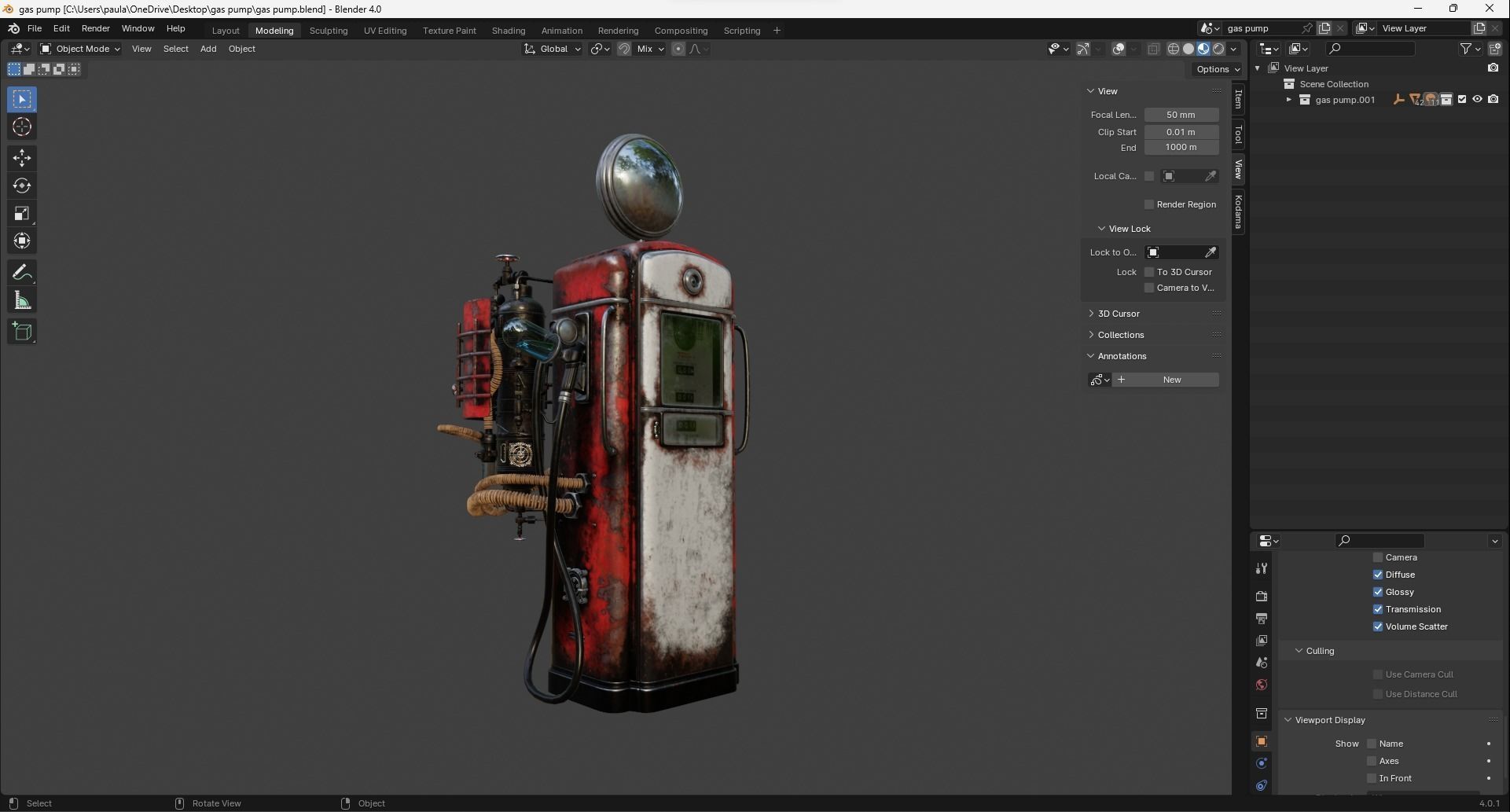 Texaco Gas pump 3D model_6