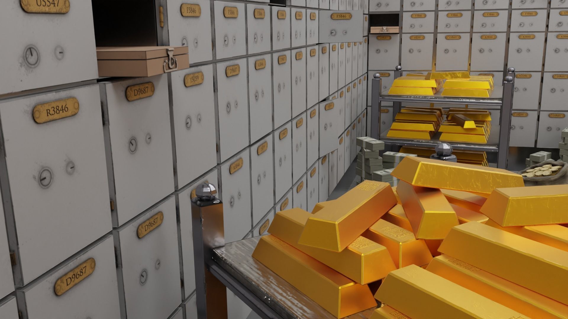 Bank Vault Interior 3D model_4