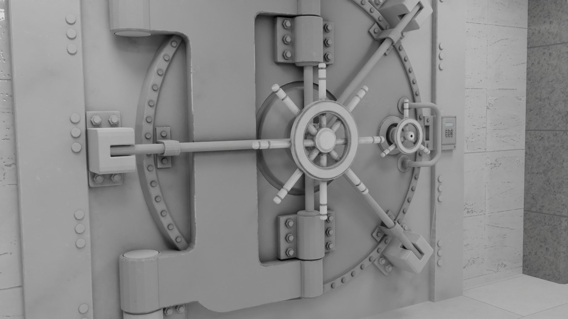 Bank Vault Interior 3D model_5