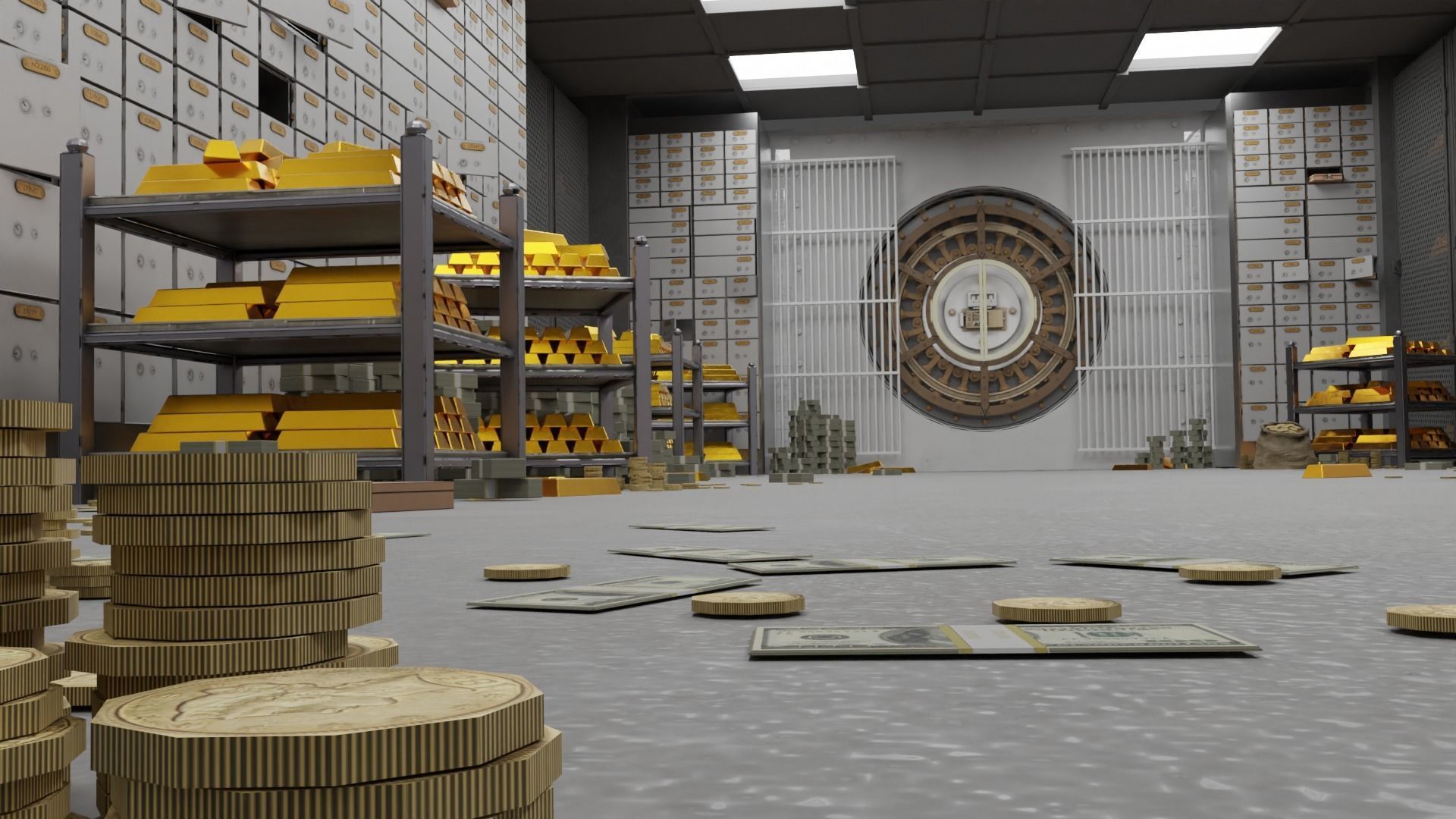 Bank Vault Interior 3D model_3