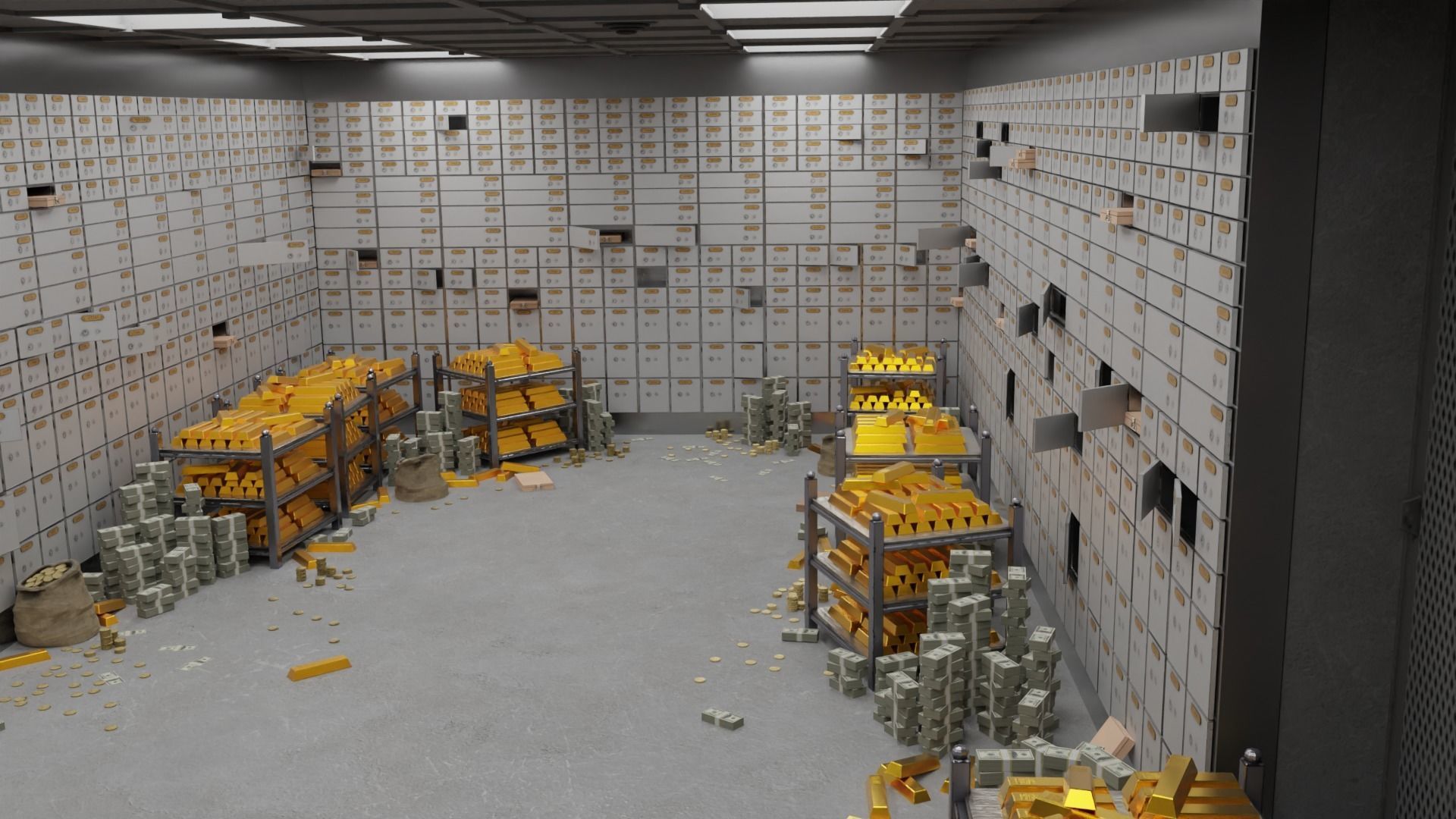 Bank Vault Interior 3D model_2