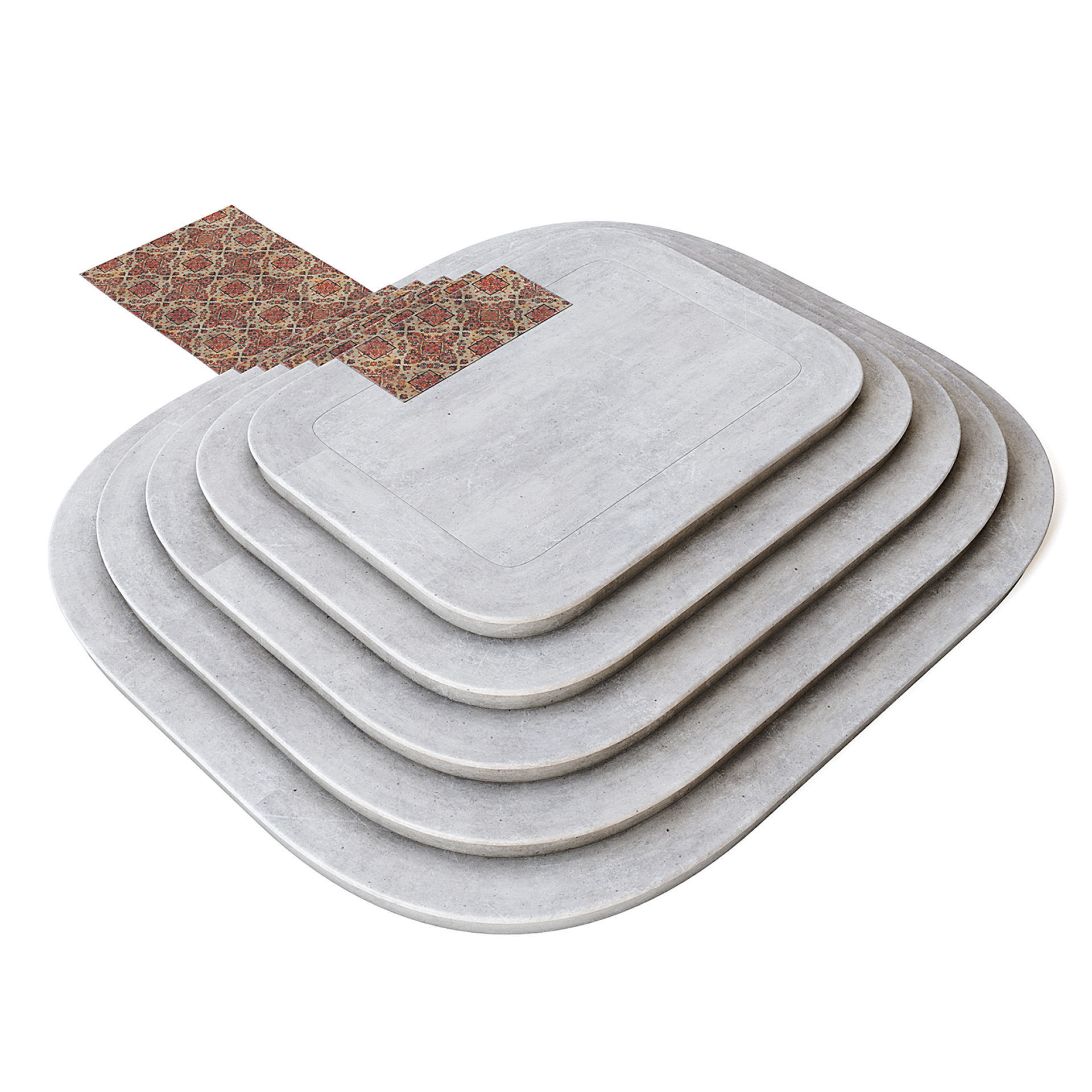 Stone Throne Stairs 3D model_5