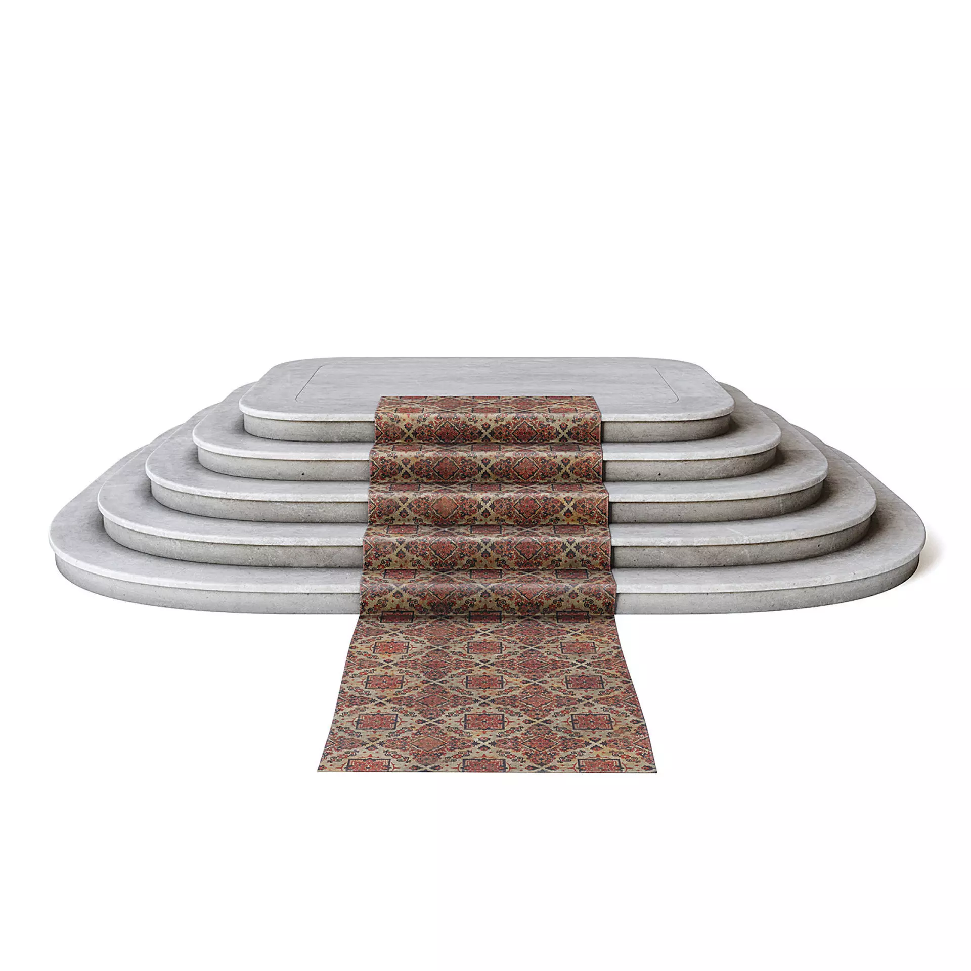 Stone Throne Stairs 3D model_0