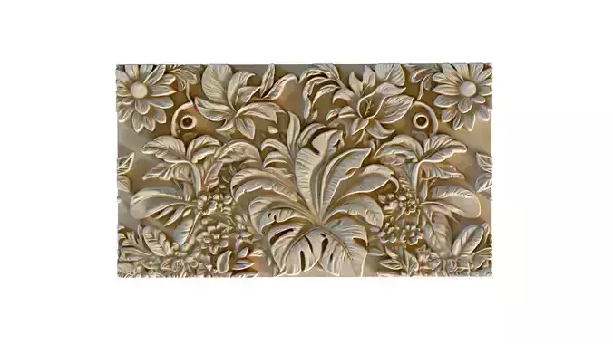 mural flowers decor set wall panel 02