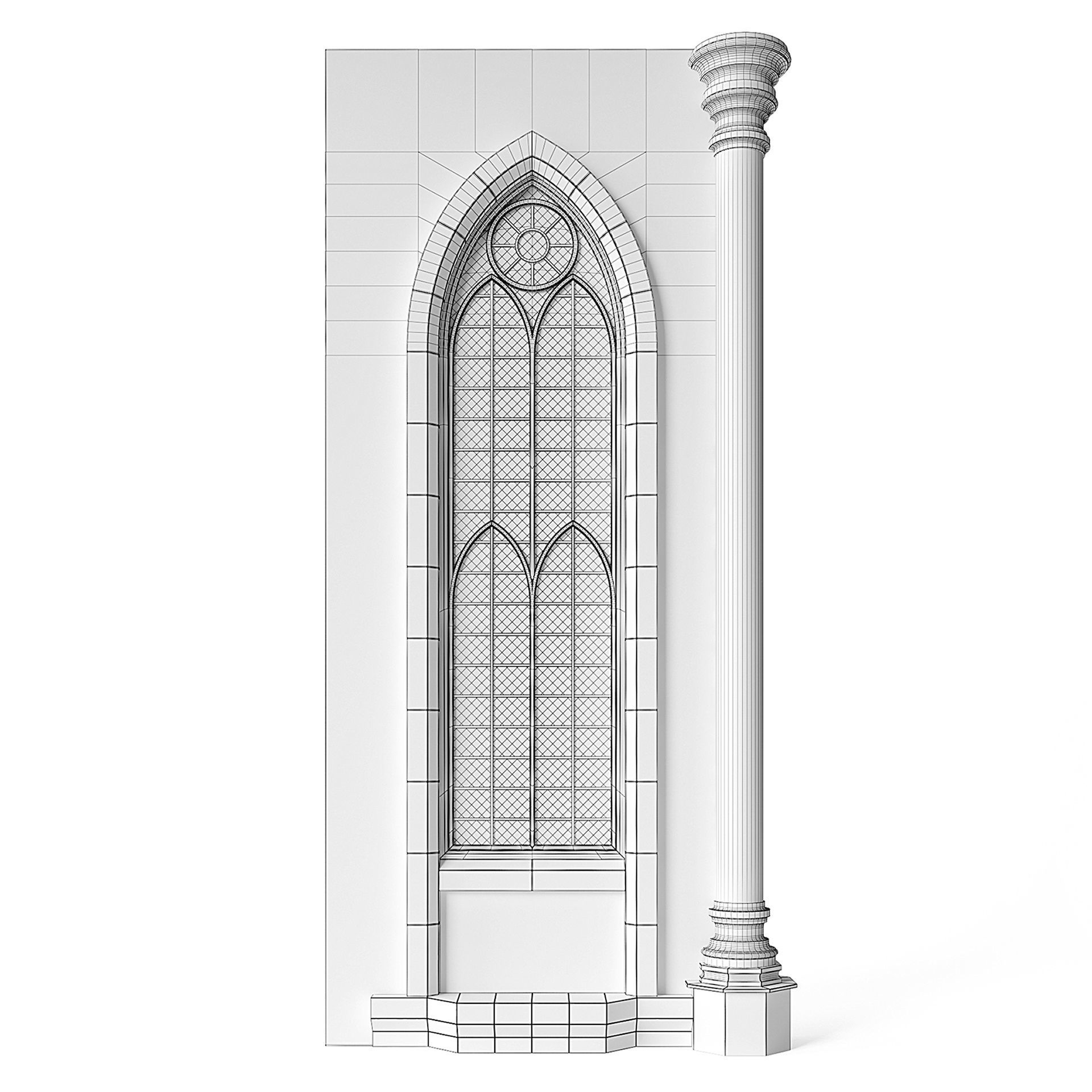Throne Room Window Wall 3D model_1