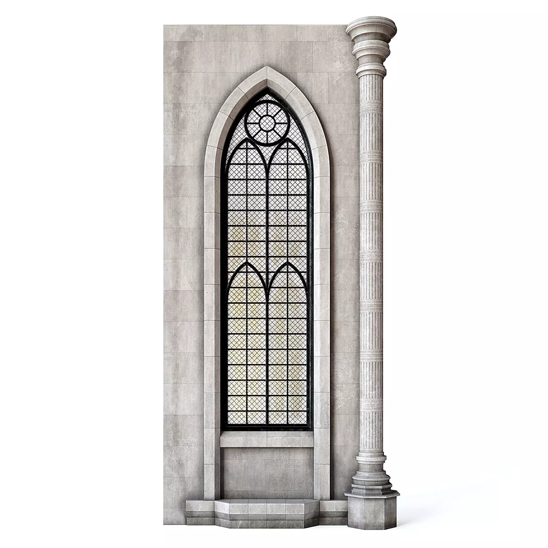 Throne Room Window Wall 3D model_0