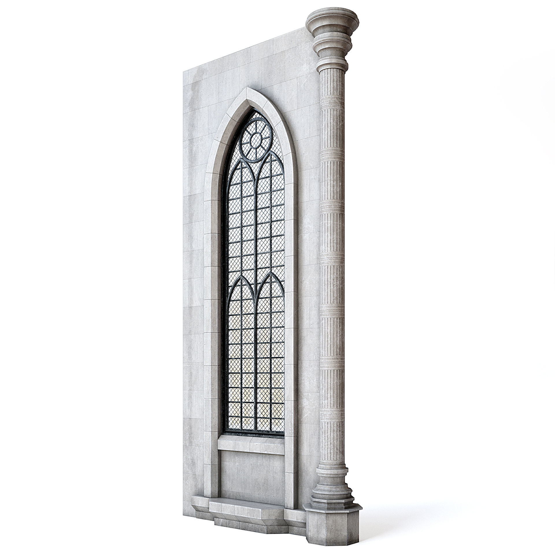 Throne Room Window Wall 3D model_3