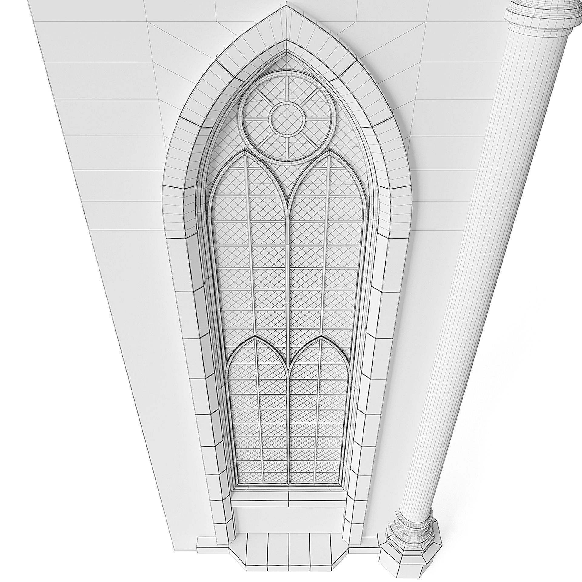 Throne Room Window Wall 3D model_4