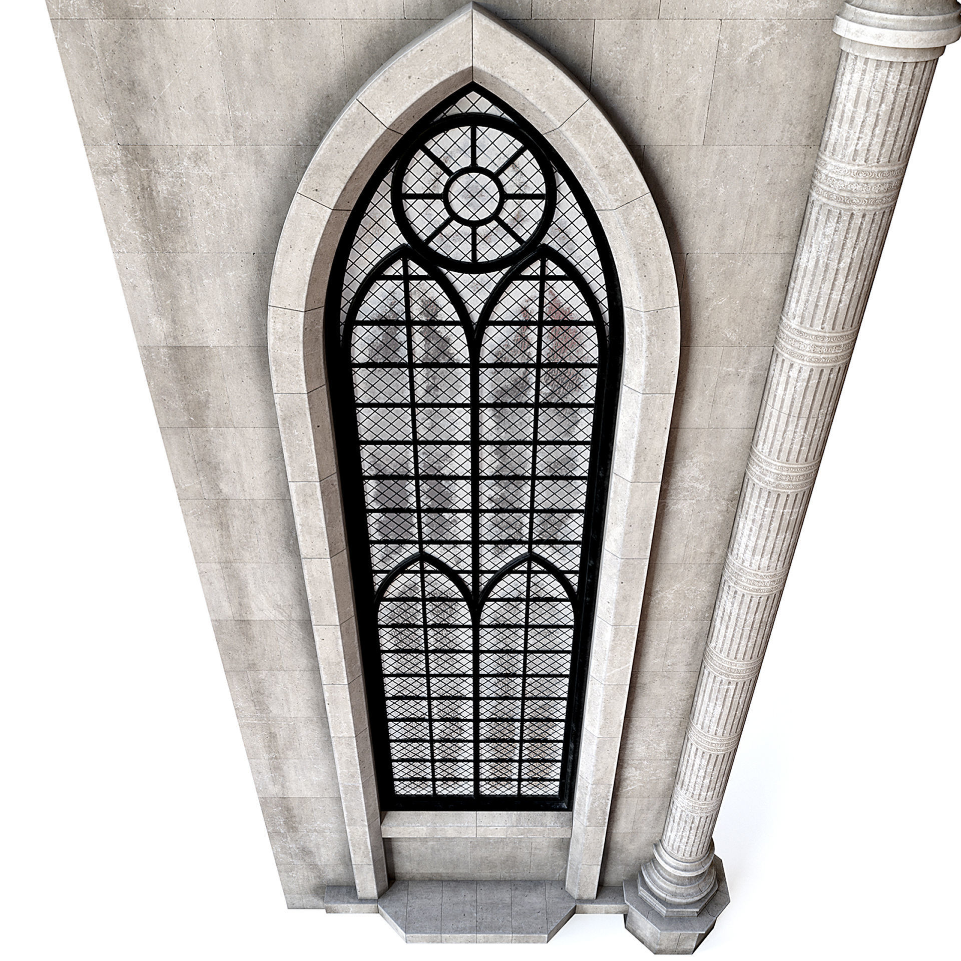 Throne Room Window Wall 3D model_5