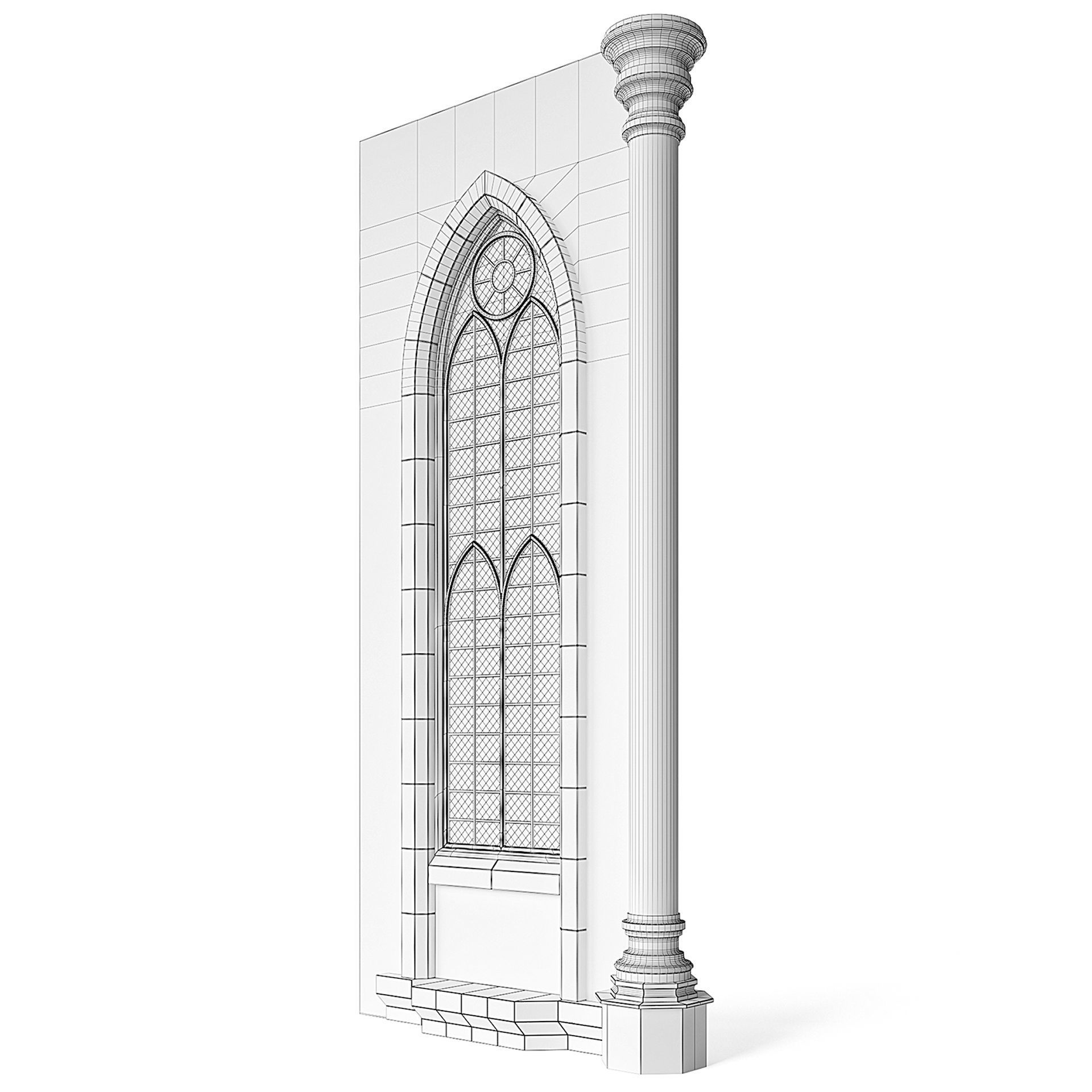 Throne Room Window Wall 3D model_2