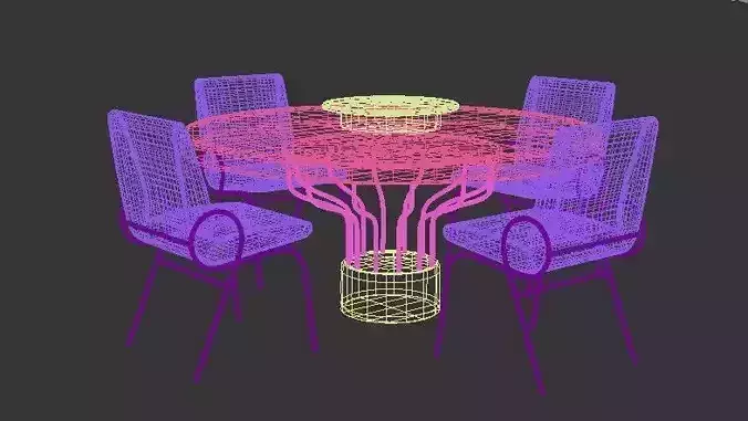 Table and chair Autodesk 3ds Max 3D model