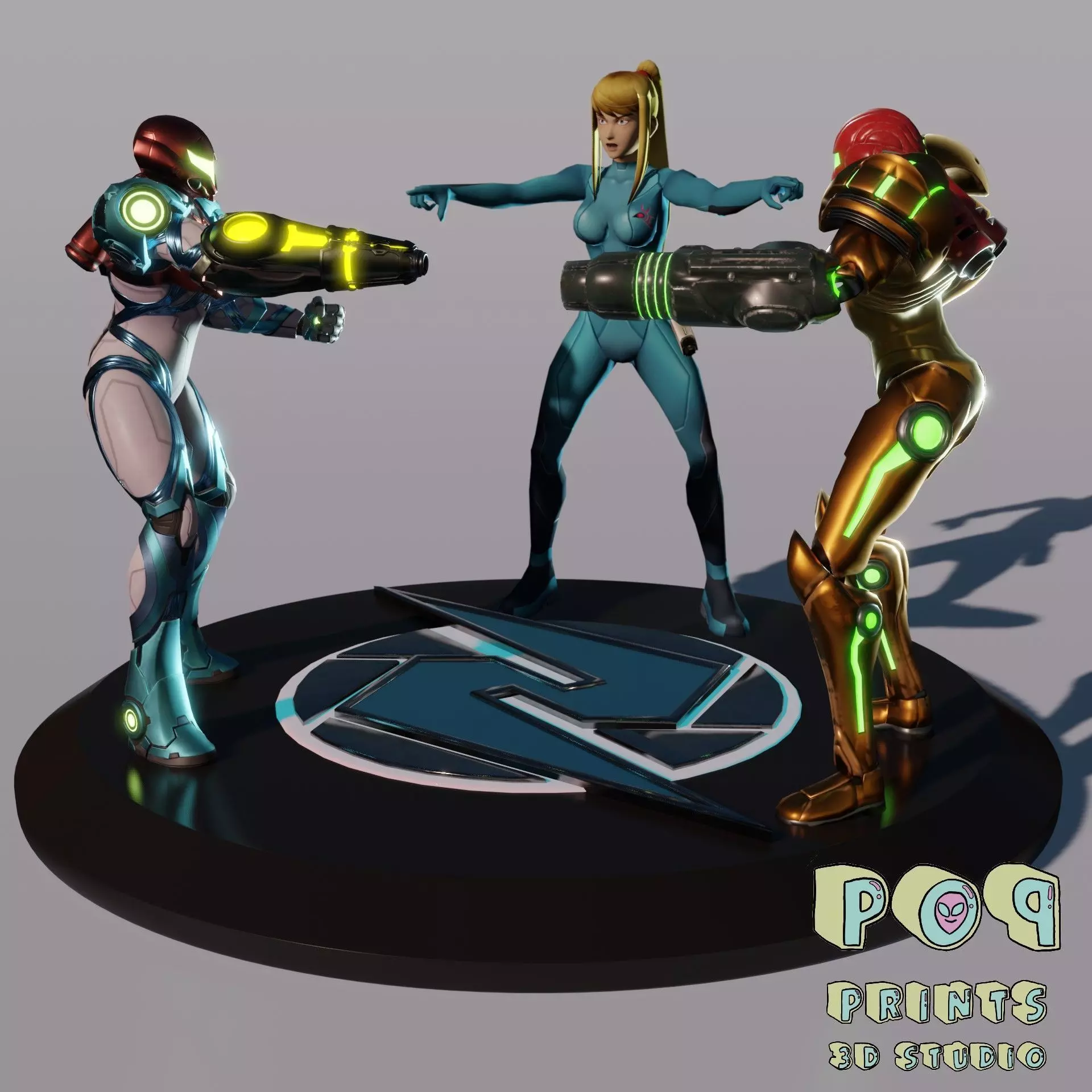 Samus Aran METROID - SpiderMan style Pointing meme 3D model
