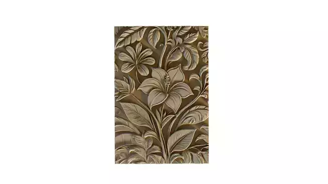 mural flowers decor set wall panel 03