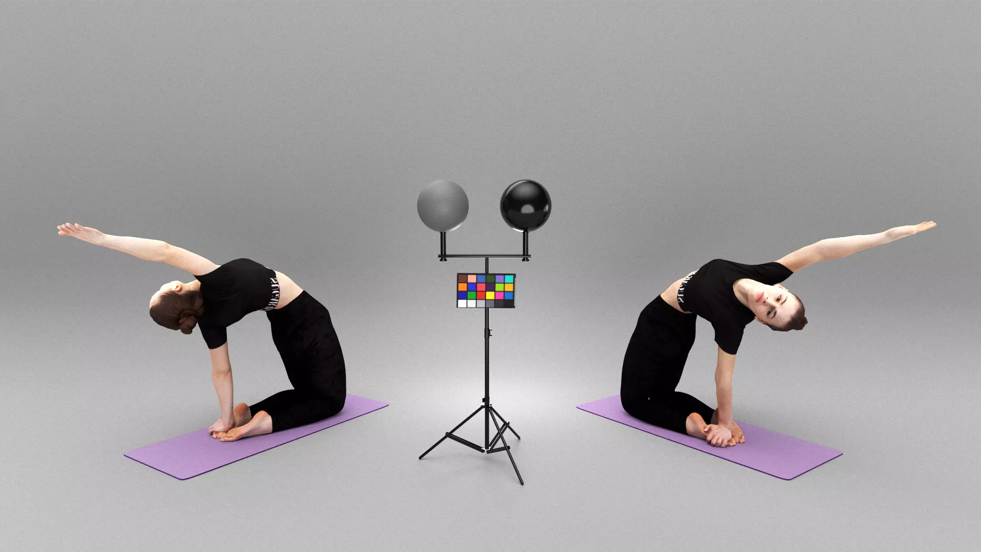 Fitness woman doing stretching exercises 431 Low-poly 3D model