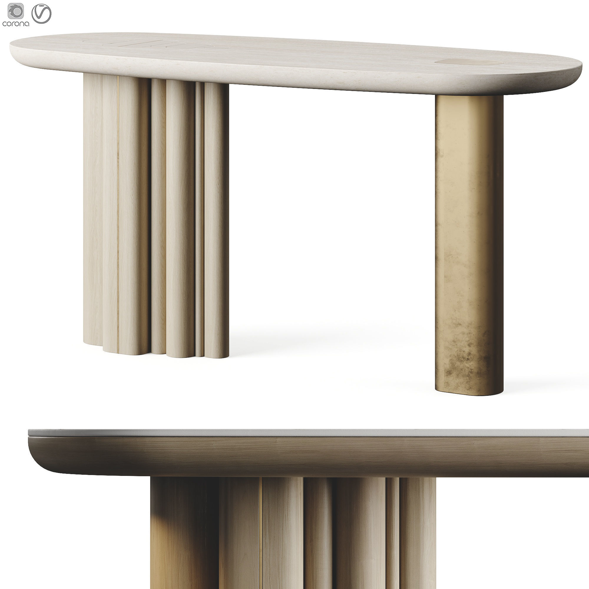 Oasis Oval Console by LuxLucia Casa 3D model_2