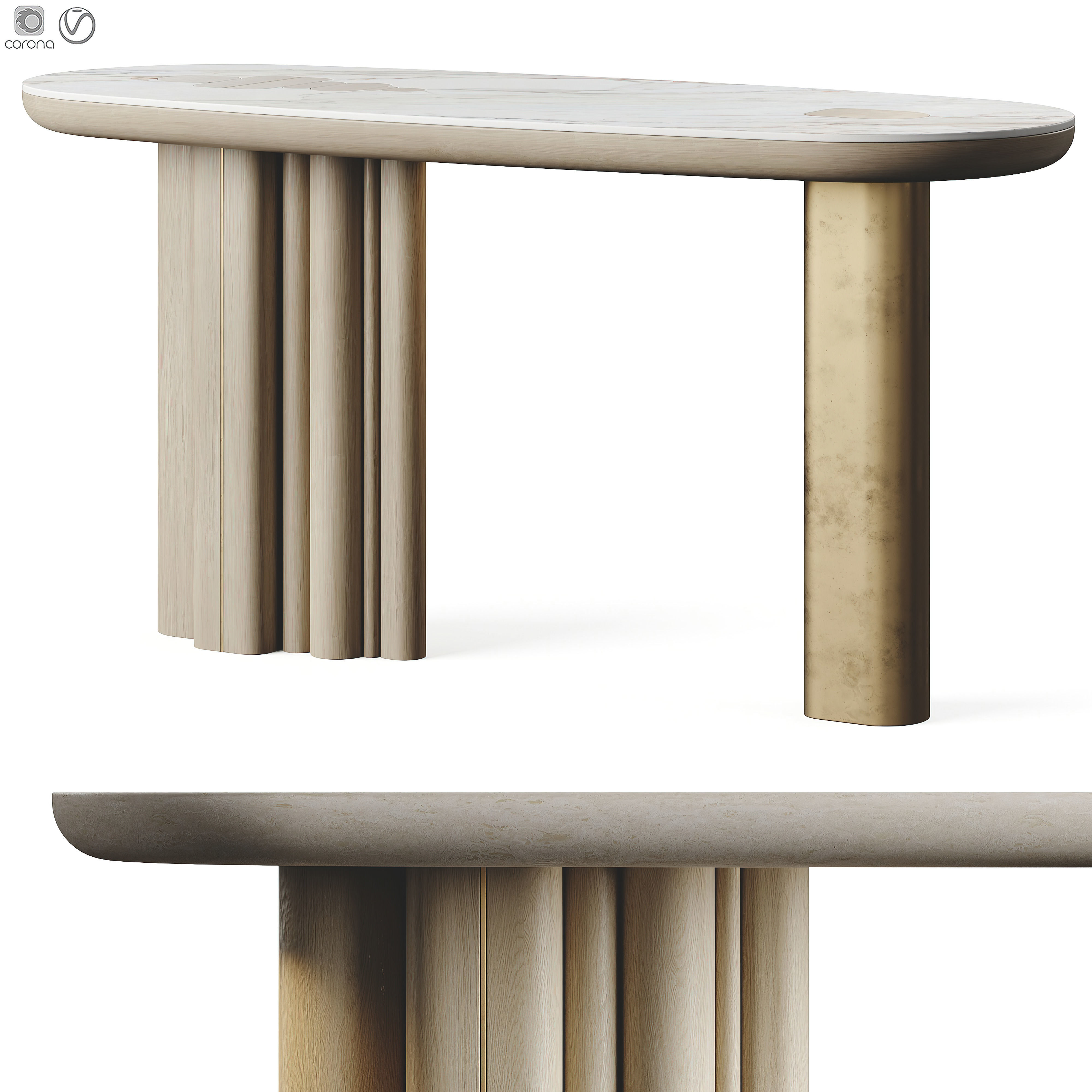 Oasis Oval Console by LuxLucia Casa 3D model_1