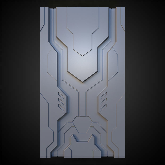 Sci-fi Panels Base Mesh Pack Low-poly 3D model_24