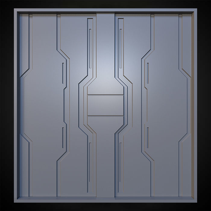 Sci-fi Panels Base Mesh Pack Low-poly 3D model_19