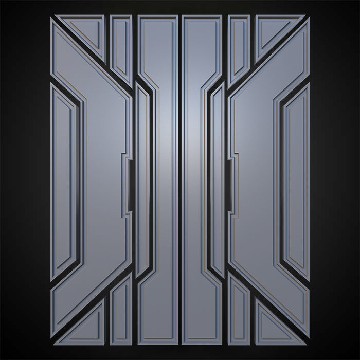 Sci-fi Panels Base Mesh Pack Low-poly 3D model_27