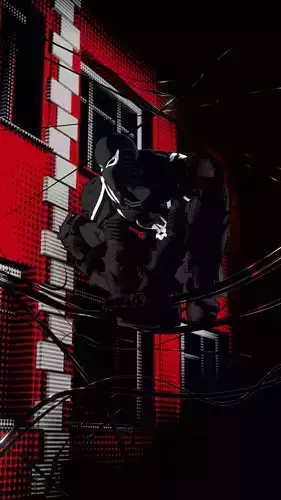 Agent Venom Toonshade rigged Blender Low-poly 3D model