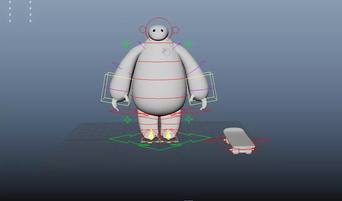 Big Hero 6 Baymax Robot fully Rigged 3D model_0