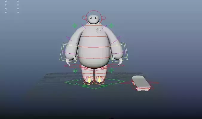 Big Hero 6 Baymax Robot fully Rigged 3D model