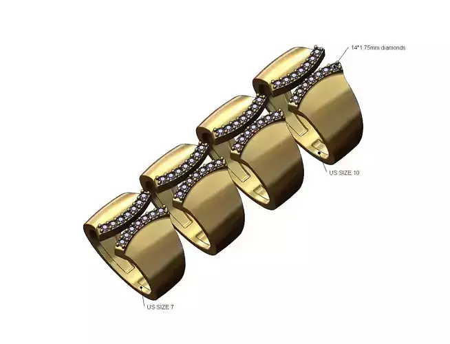 Diamond arcs open fashion ring Us sizes 7to10