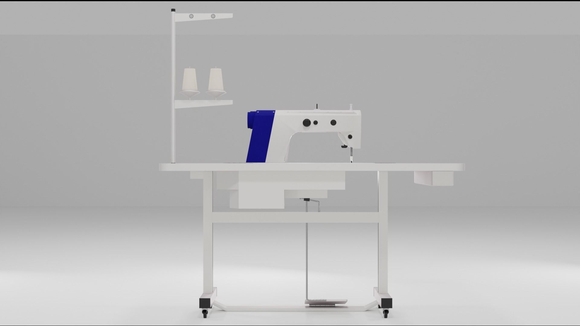 industrial low poly sewing machine Low-poly 3D model_3